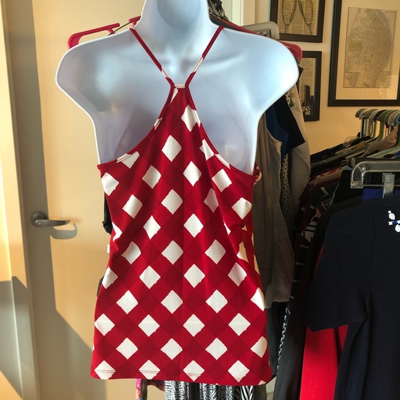 The Limited // Red Gingham Racerback Strap Tank - Picture 2 of 4